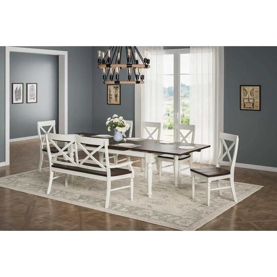 Mountain Retreat Bench Dark Mocha & Antique White