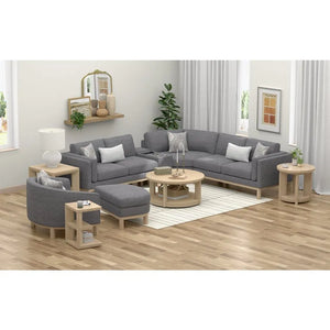 Maeve Chair And Storage Ottoman Set Thundercloud