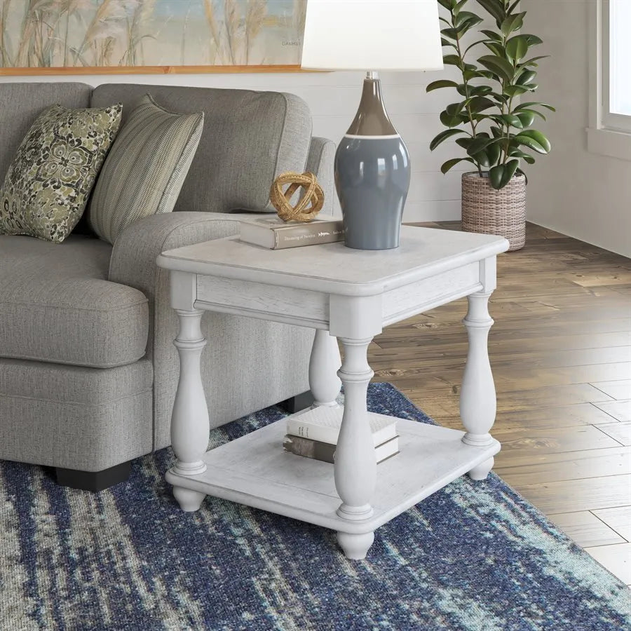 New Haven Square End Table Oyster Shell