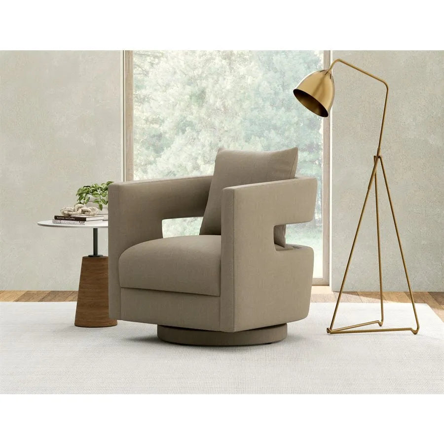 Jude Swivel Chair Dark Khaki