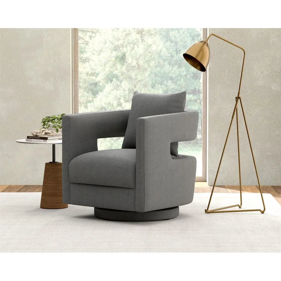 Jude Swivel Chair Flint Gray