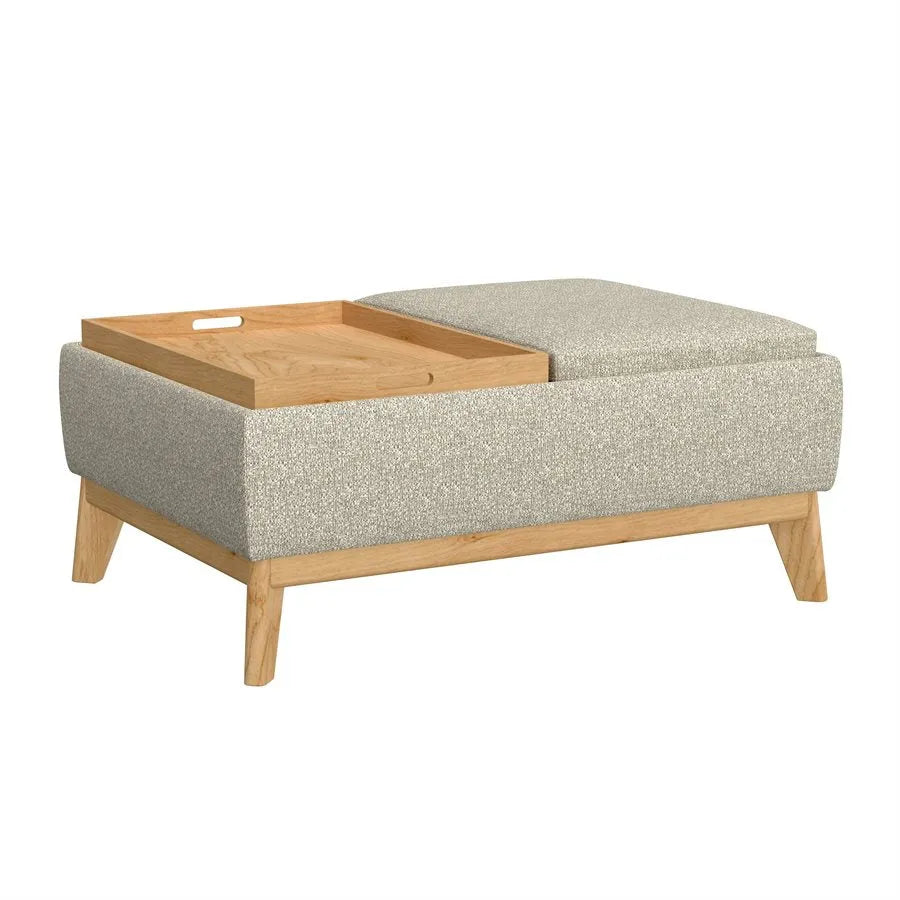 Reverie Reversible Tray Ottoman White Pepper