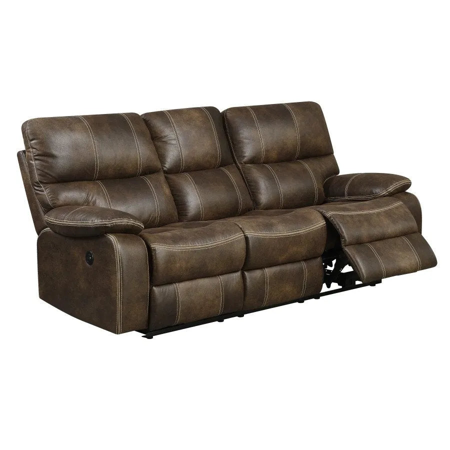 Jessie James Power Reclining Sofa Chocolate Brown