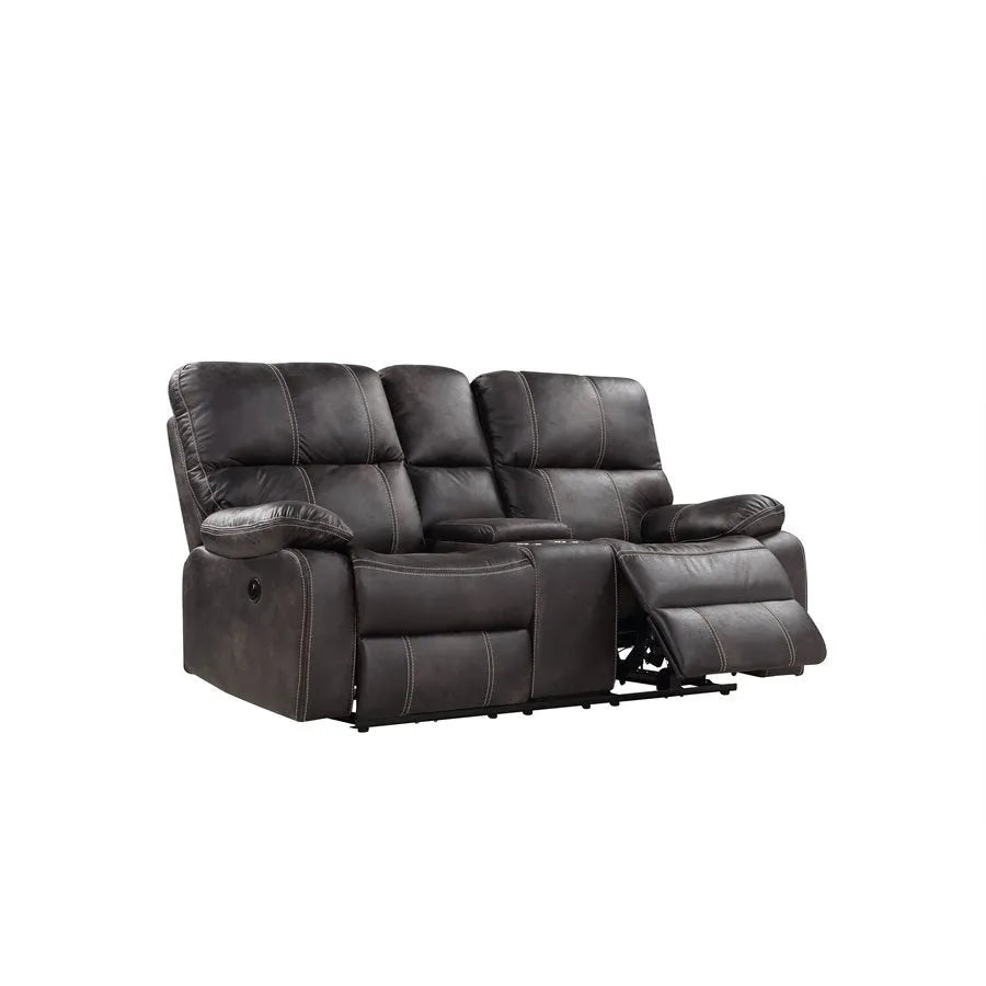 Jessie James Power Reclining Loveseat Dark Graphite