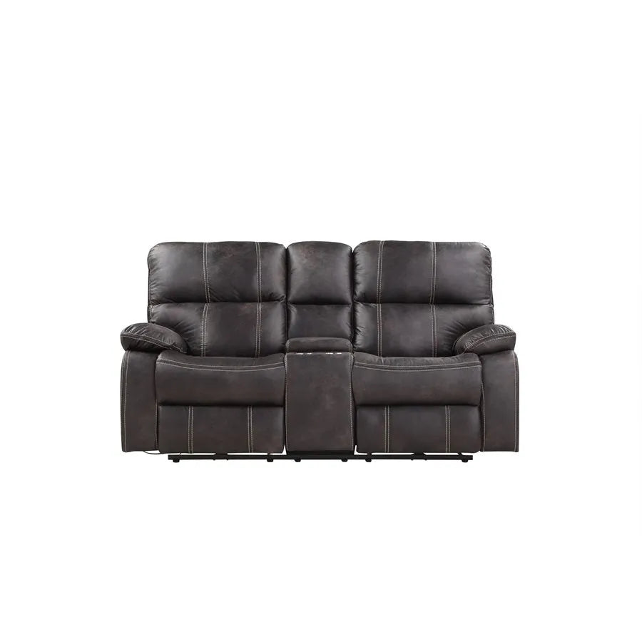 Jessie James Power Reclining Loveseat Dark Graphite