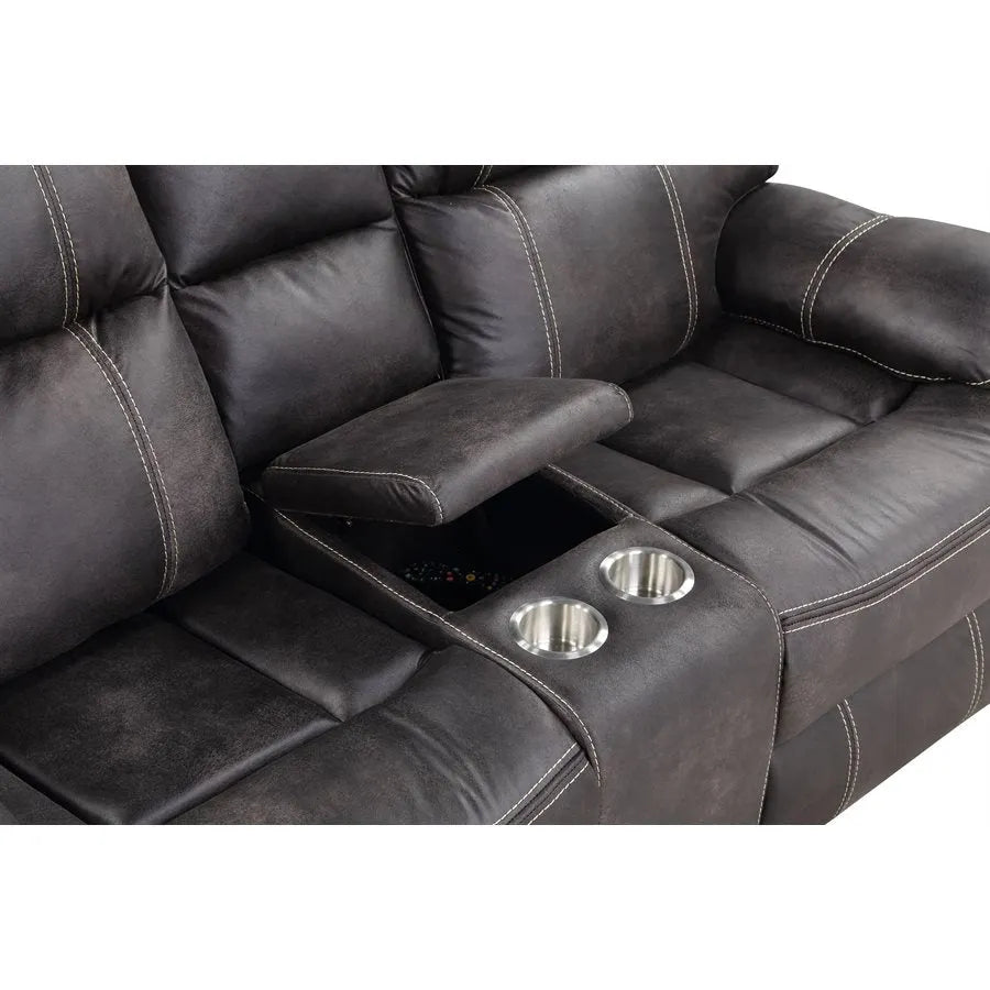 Jessie James Power Reclining Loveseat Dark Graphite