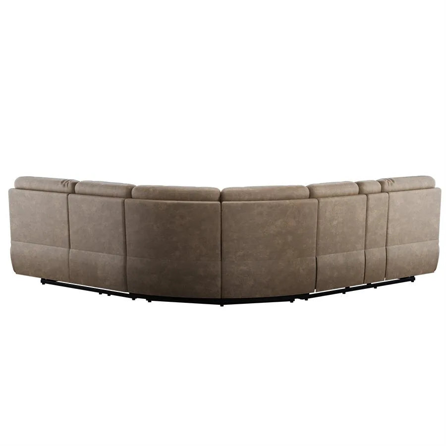 Aurora Power Reclining Sectional Brown
