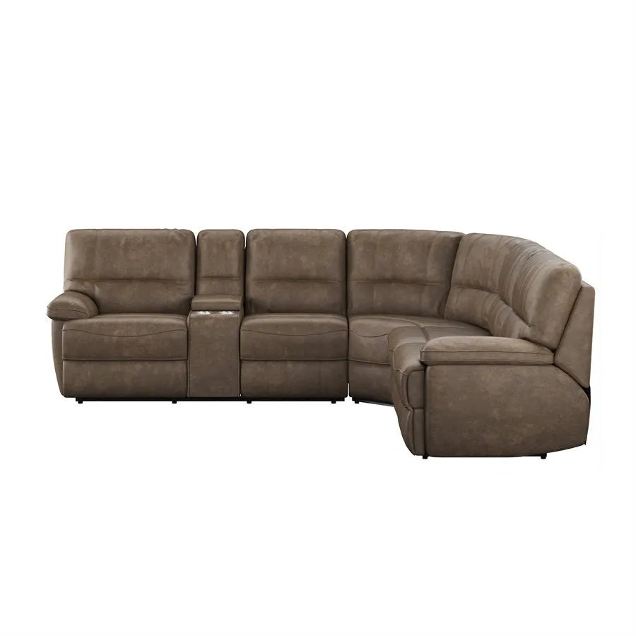 Aurora Power Reclining Sectional Brown