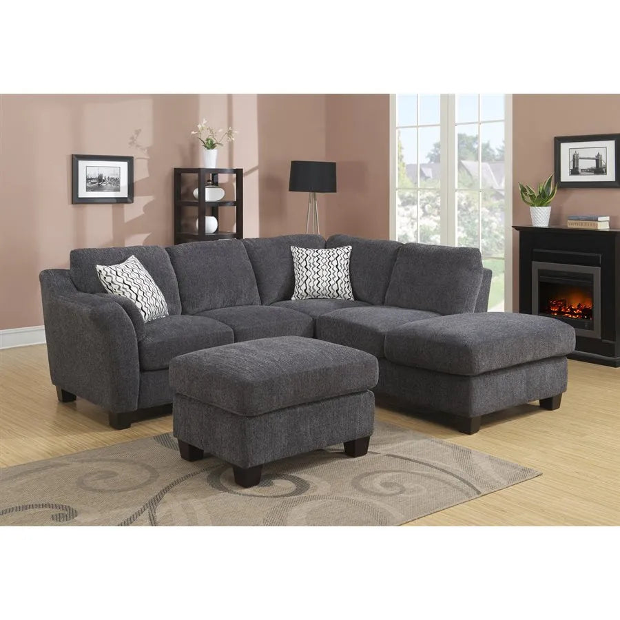 Clayton Ii Rsf Sectional Charcoal Gray