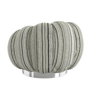 Lily Pumpkin Swivel Accent Chair Black Mixed Stripe