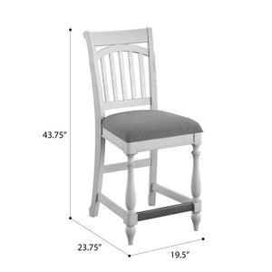 New Haven Slat Back Barstool Oyster Shell