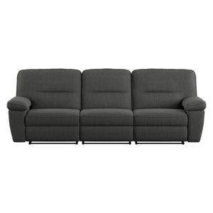 Alberta 3 Seat Reclining Modular Sofa Charcoal Gray