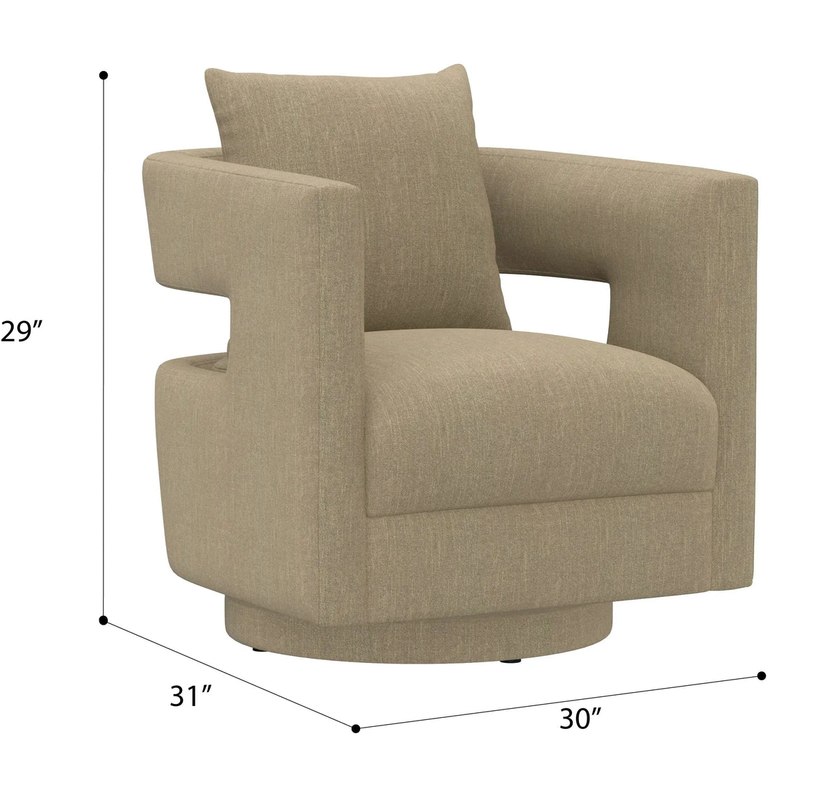 Jude Swivel Chair Dark Khaki