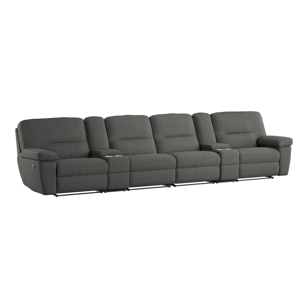 Alberta 6 Piece Modular Reclining Sofa Set Charcoal Gray