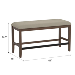 Seneca Gathering Height Bench Walnut Brown
