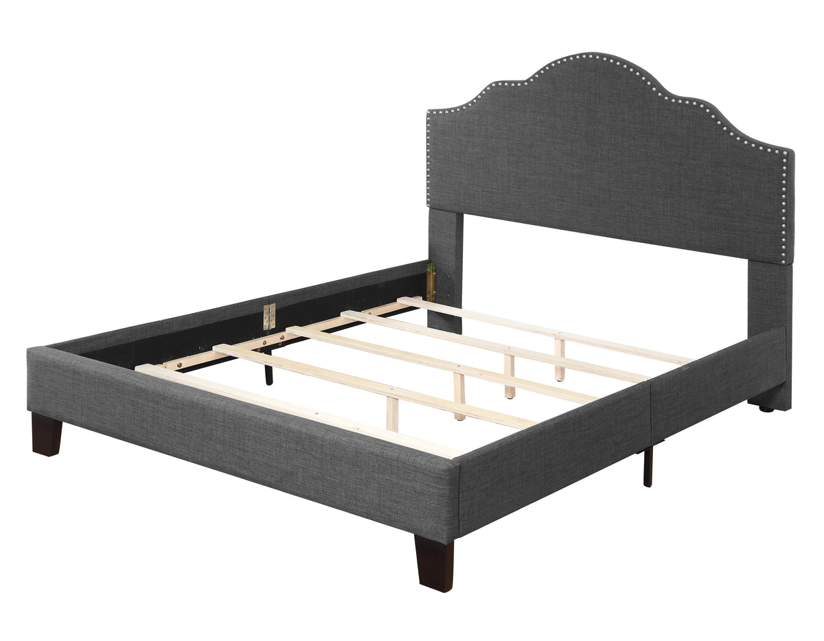 Madison Upholstered Bed Charcoal Gray