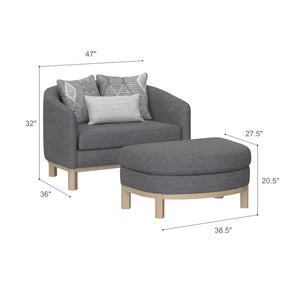 Maeve Chair And Storage Ottoman Set Thundercloud