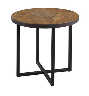 Denton Round End Table Antique Pine