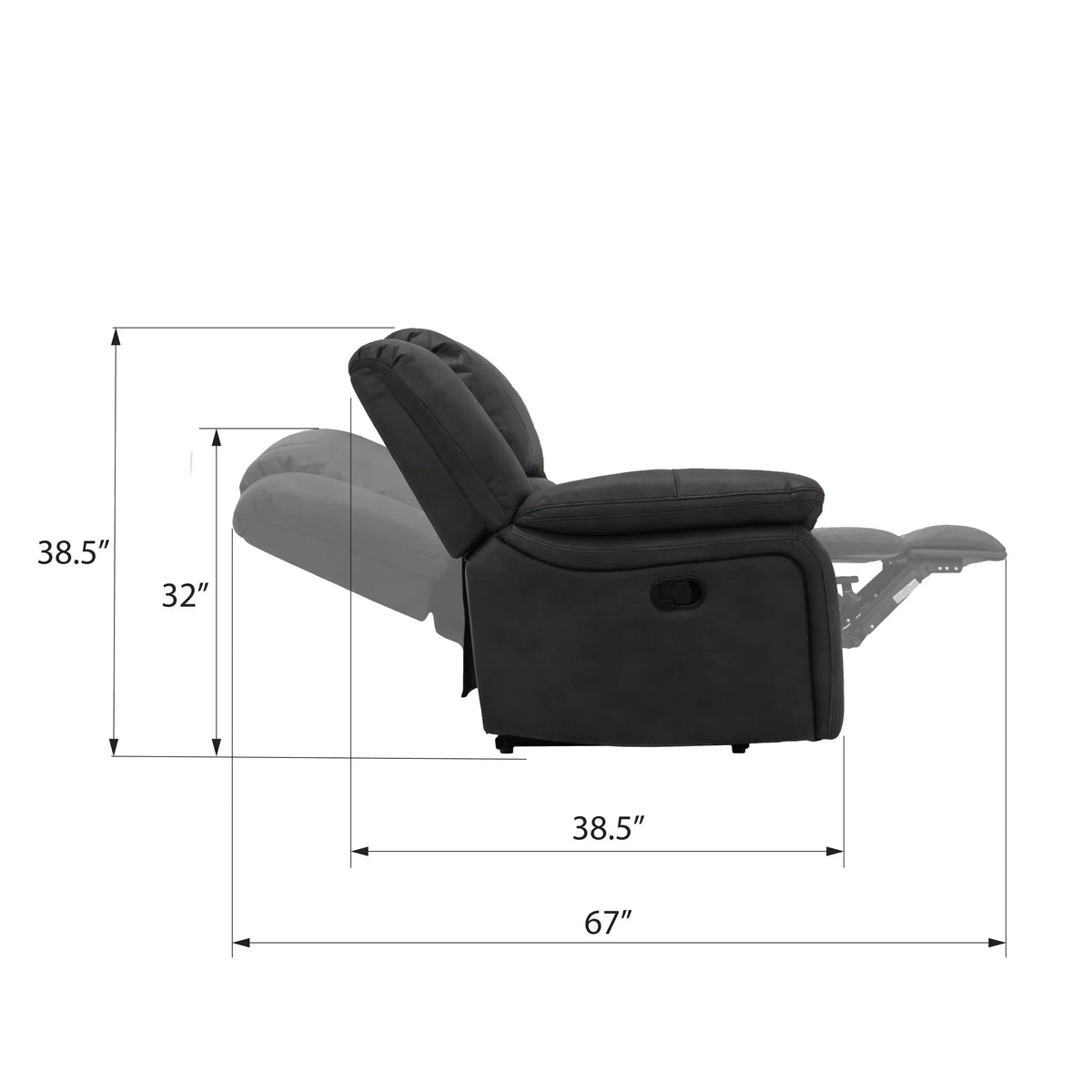 Navaro Swivel Gliding Recliner Black Licorice