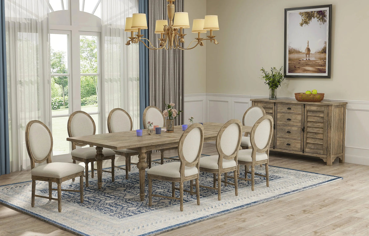 Interlude Butterfly Leaf Dining Table Sandstone Buff