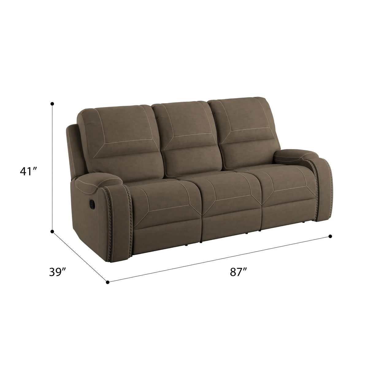 Adrian Reclining Sofa Walnut Brown