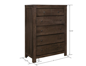 Ashton Hills 5-Drawer Chest Ash Brown
