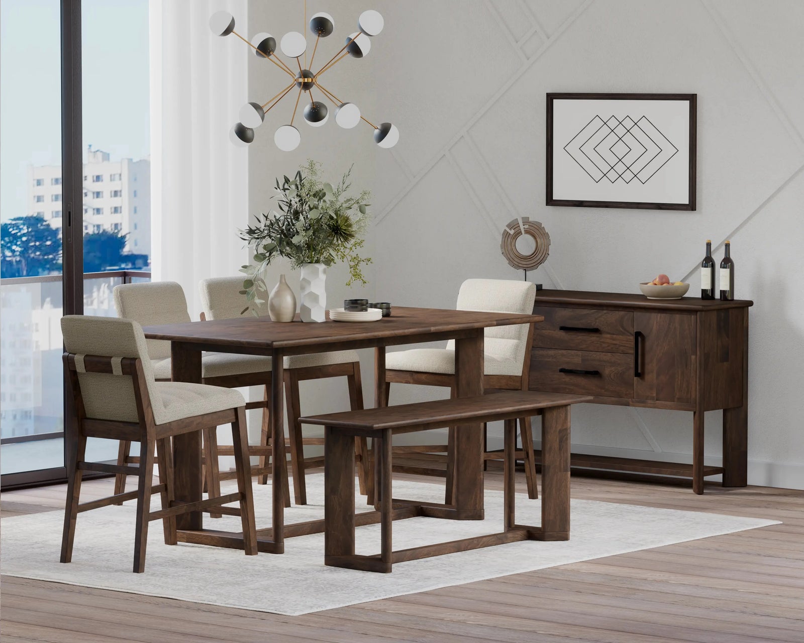 Ronan Upholstered Gathering Stool Rich Brown