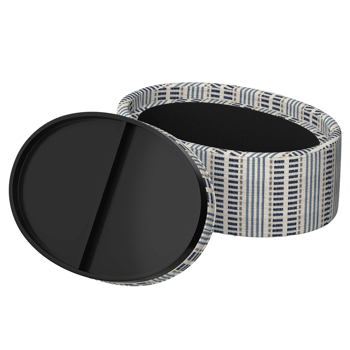 Casey Reversible Tray Top Storage Ottoman Old Town Stripe