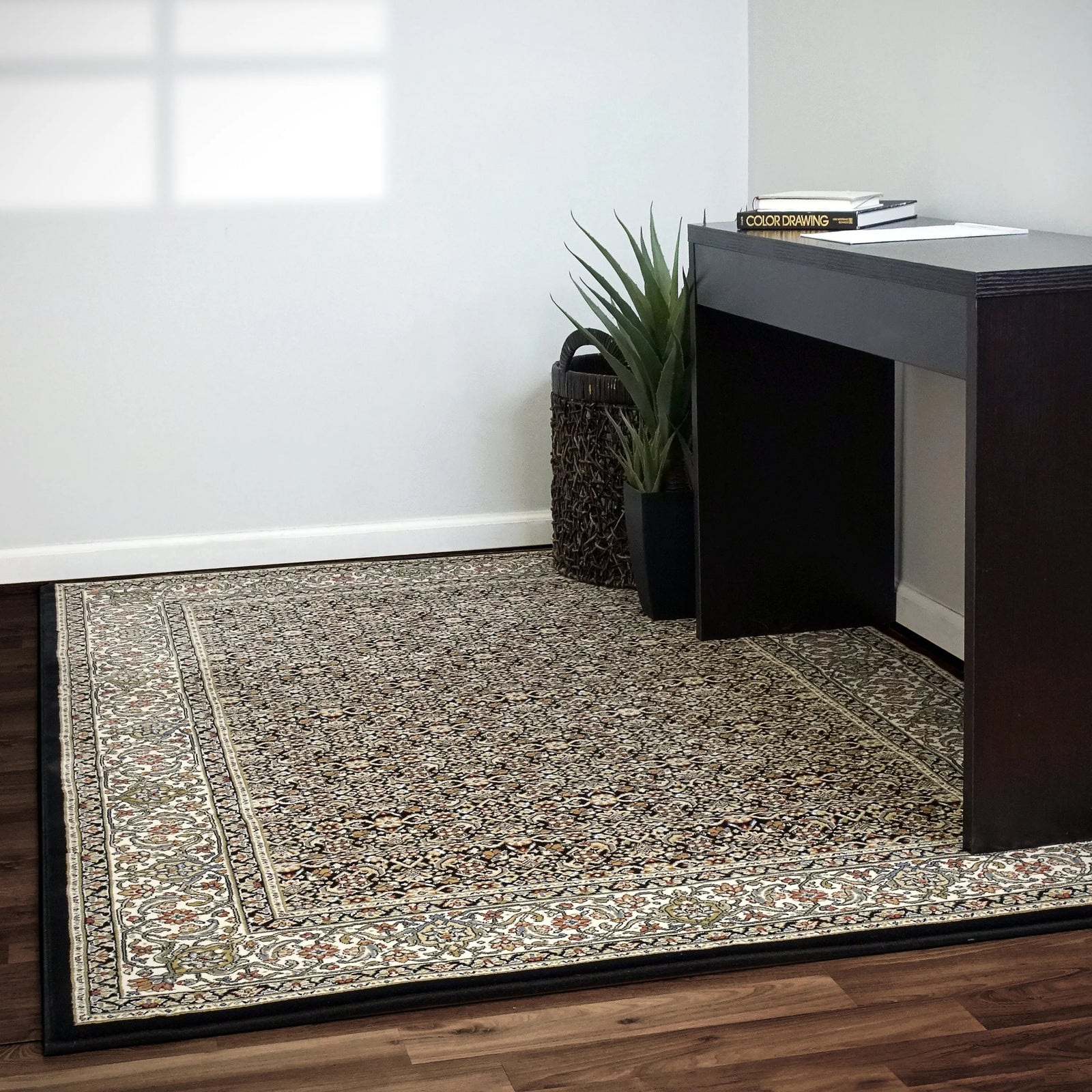 Ancient Garden 57011-3263 Black/Ivory Rug