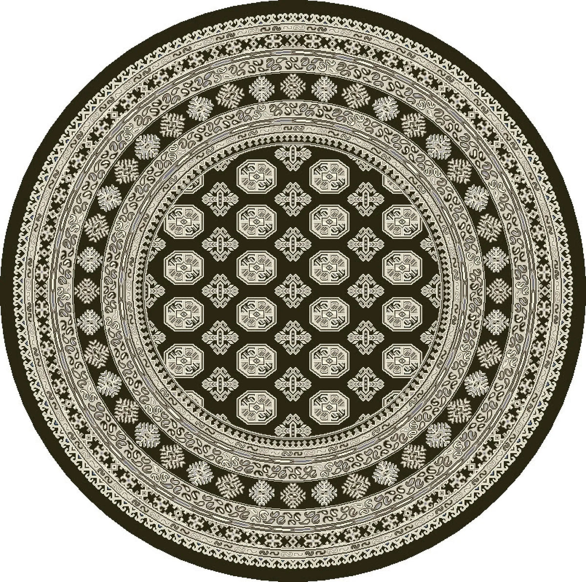 Ancient Garden 57102-3636 Charcoal/Silver Rug