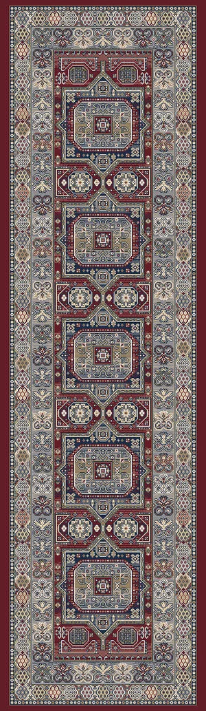 Ancient Garden 57147-1454 Red Rug