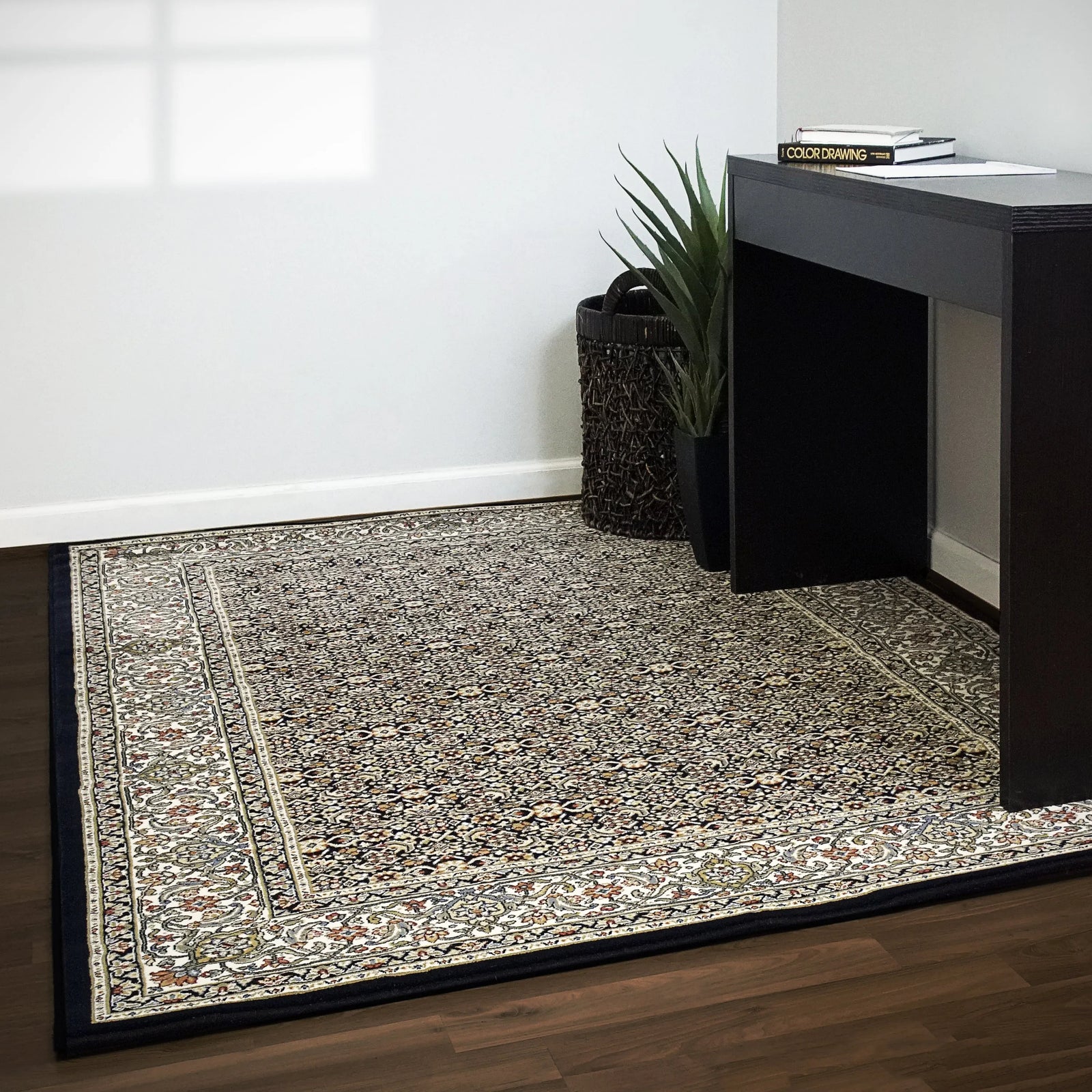 Ancient Garden 57011-3464 Navy Rug