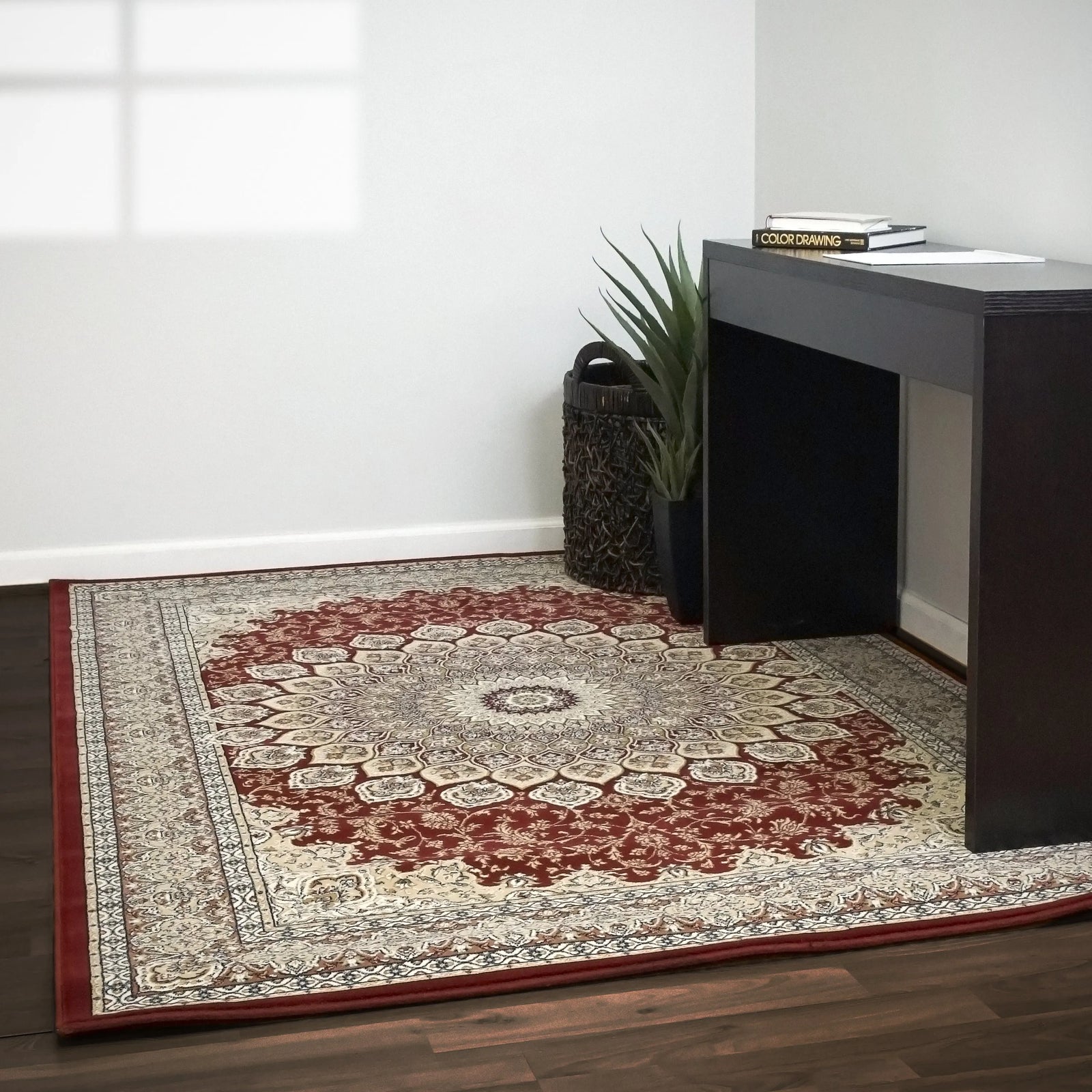 Ancient Garden 57090-1484 Red Rug