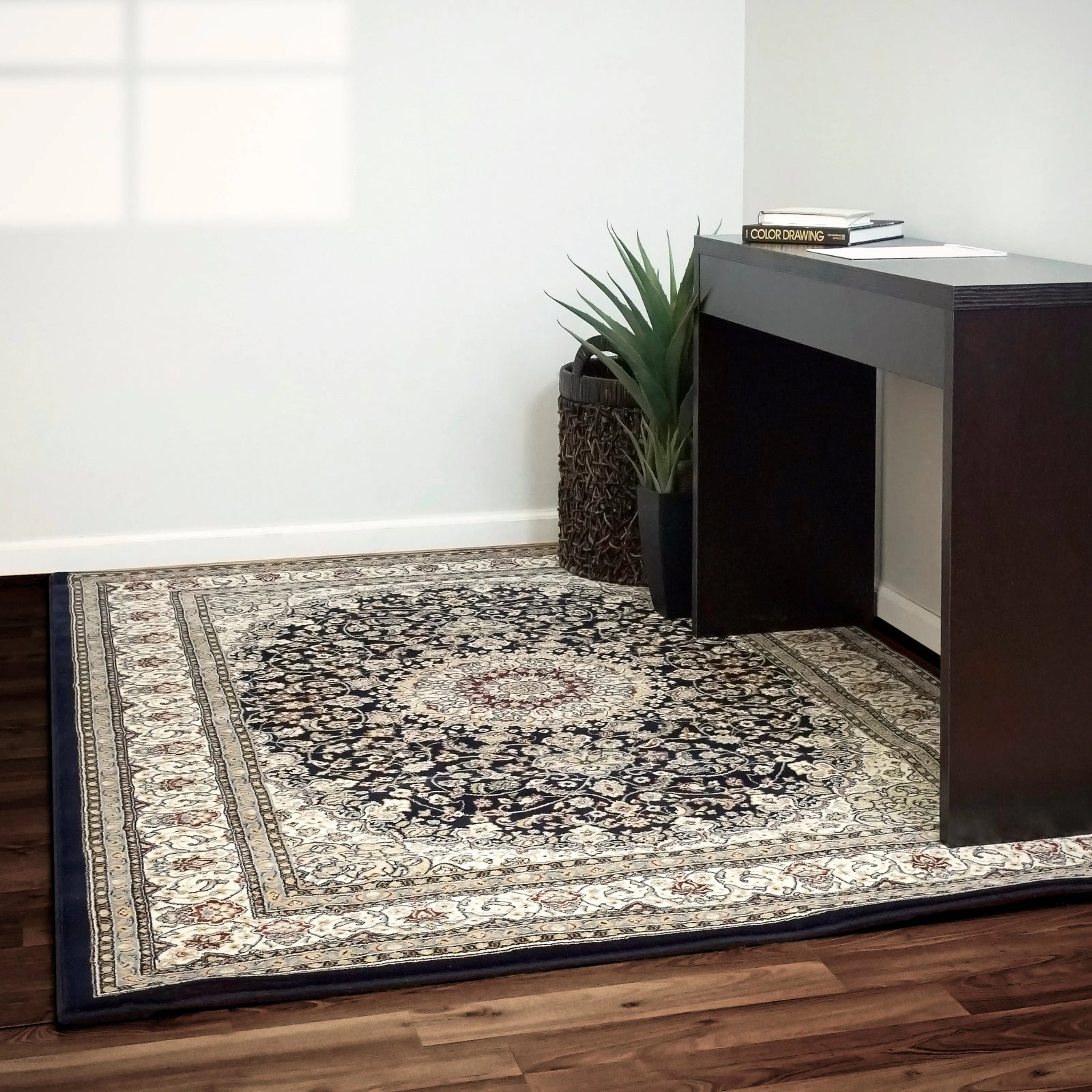 Ancient Garden 57119-3434 Blue/Ivory Rug