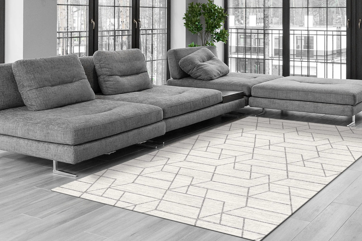 Rhythm 6425-109 Soft Beige/Silver Rug