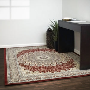 Ancient Garden 57090-1484 Red Rug