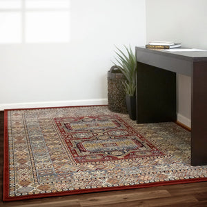 Ancient Garden 57147-1454 Red Rug