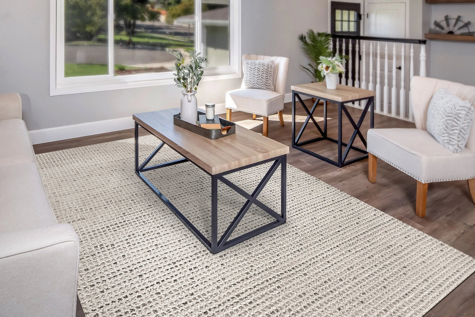 Seville 3606-109 Ivory/Soft Grey Rug