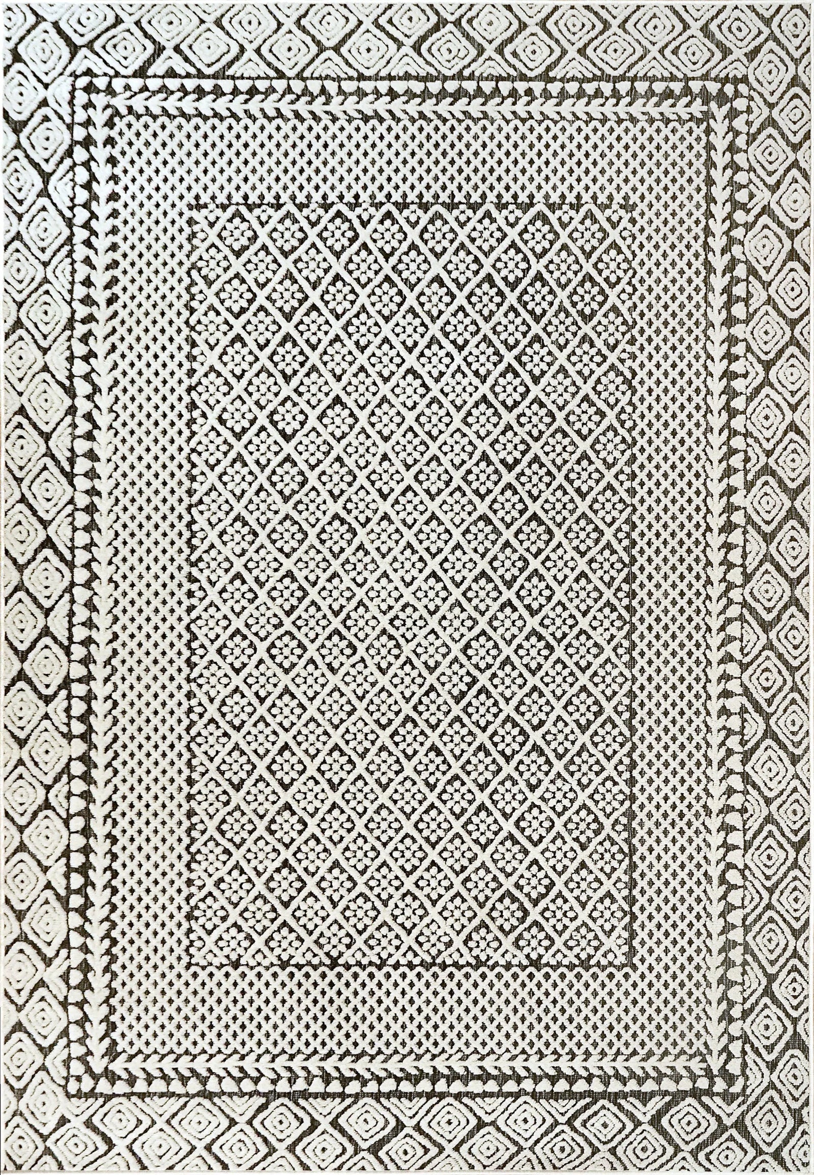Lotus 8148-190 Ivory/Charcoal Rug