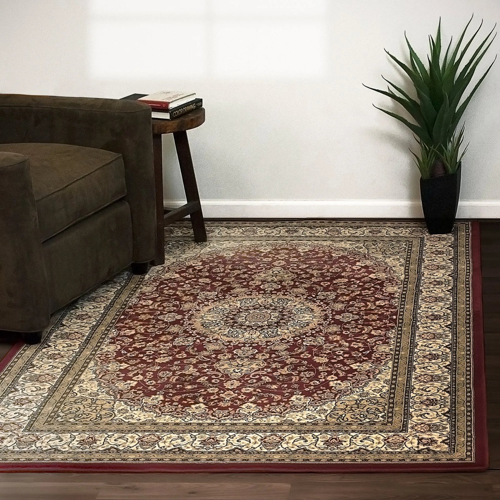 Ancient Garden 57119-1414 Red/Ivory Rug