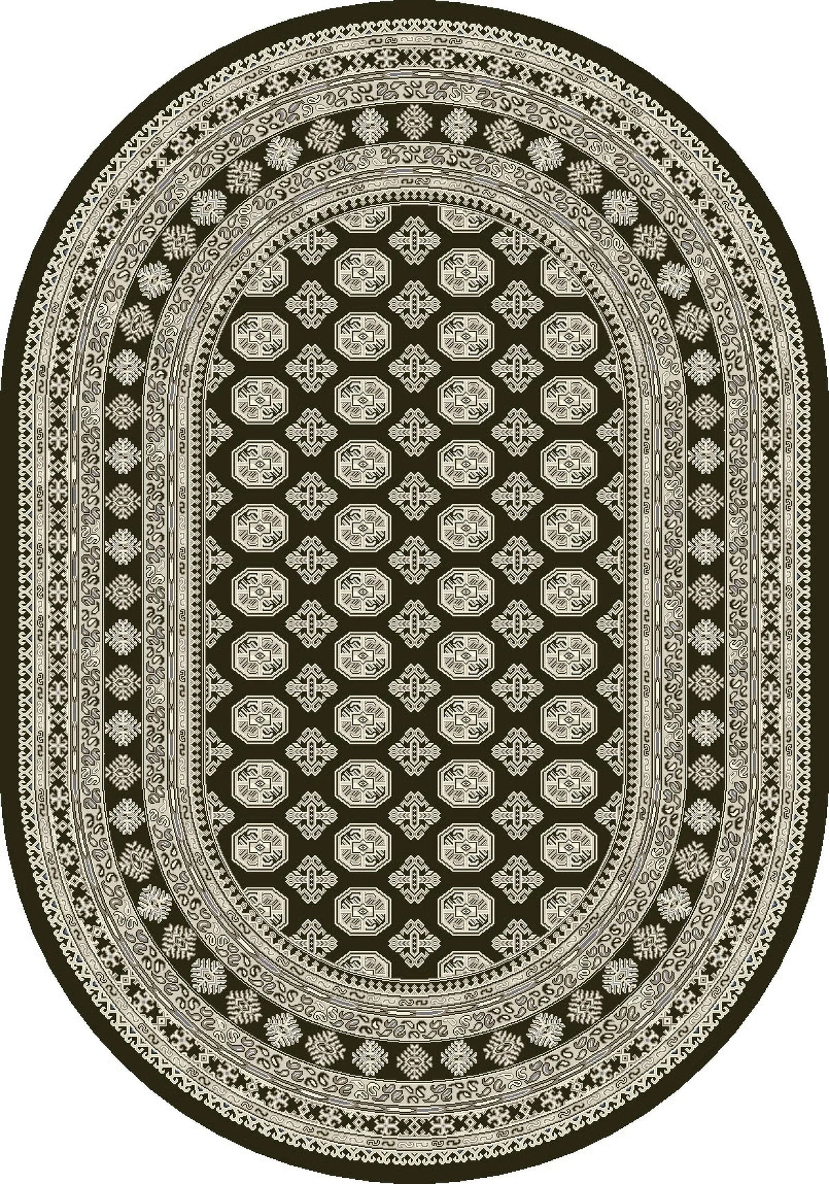 Ancient Garden 57102-3636 Charcoal/Silver Rug