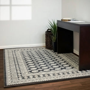 Ancient Garden 57102-3636 Charcoal/Silver Rug