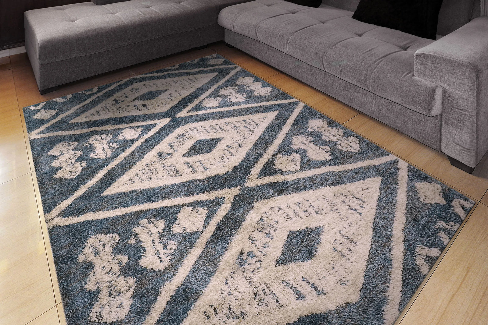 Cruz 7003-501 Blue/Ivory Rug