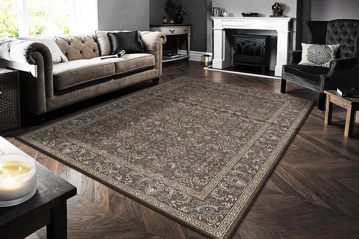 Ancient Garden 57276-3235 Dark Brown/Beige Rug