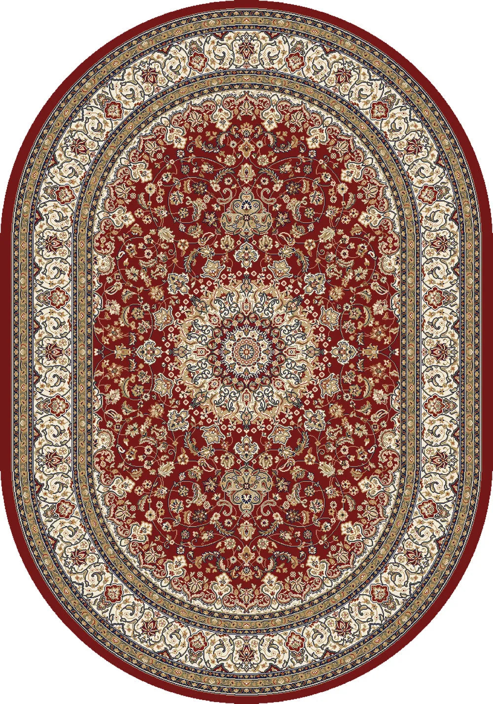 Ancient Garden 57119-1414 Red/Ivory Rug
