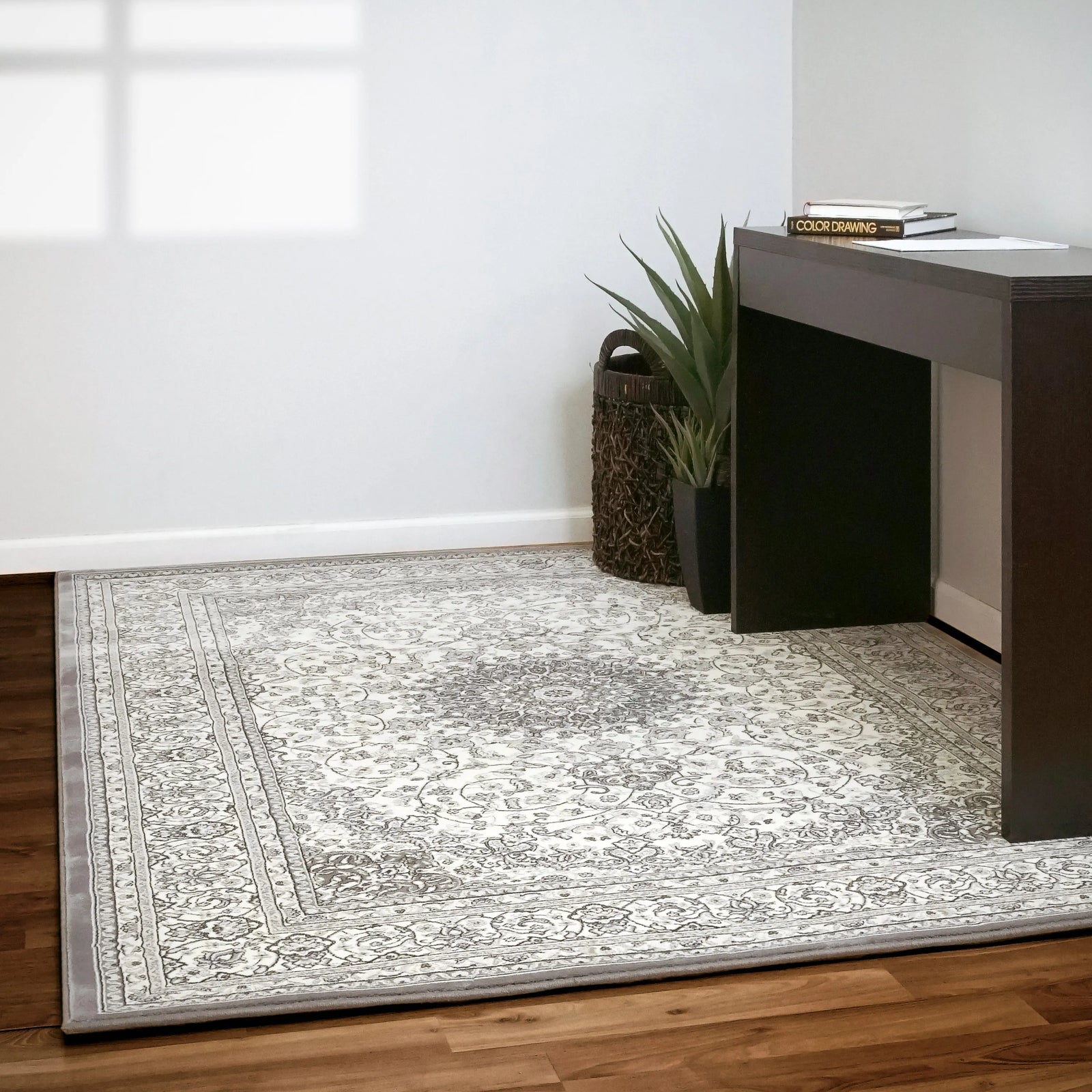 Ancient Garden 57119-6656 Cream/Grey Rug
