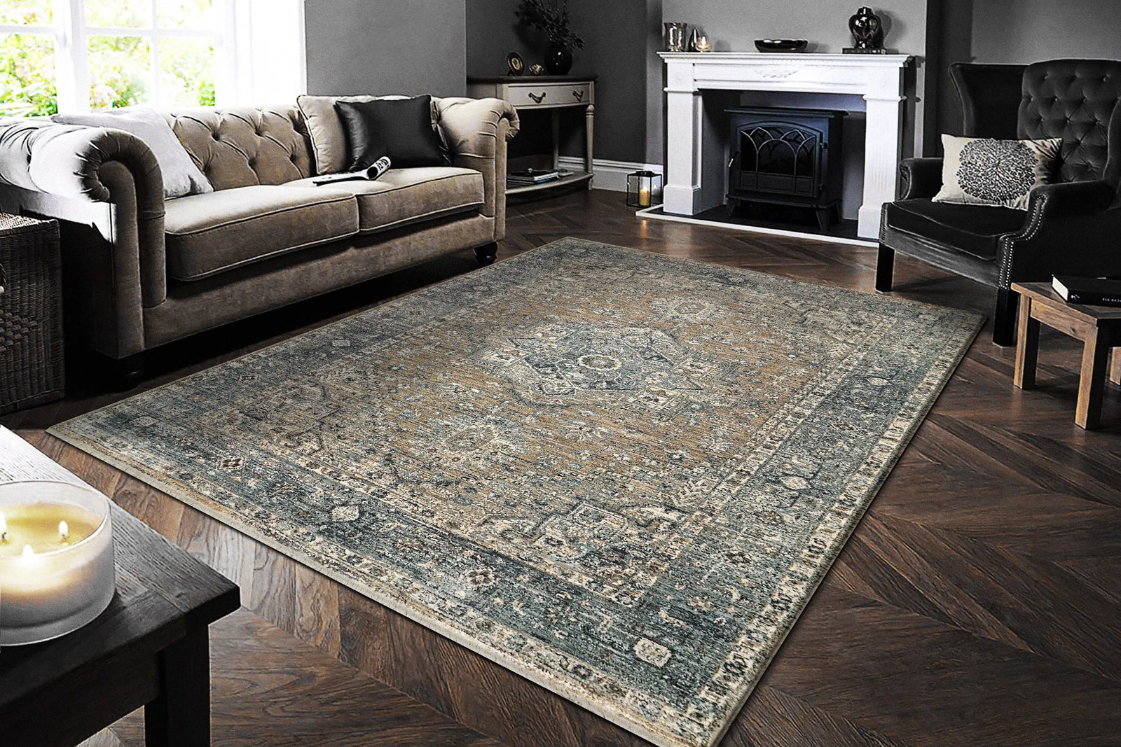 Dakota 6644-850 Beige/Blue Rug