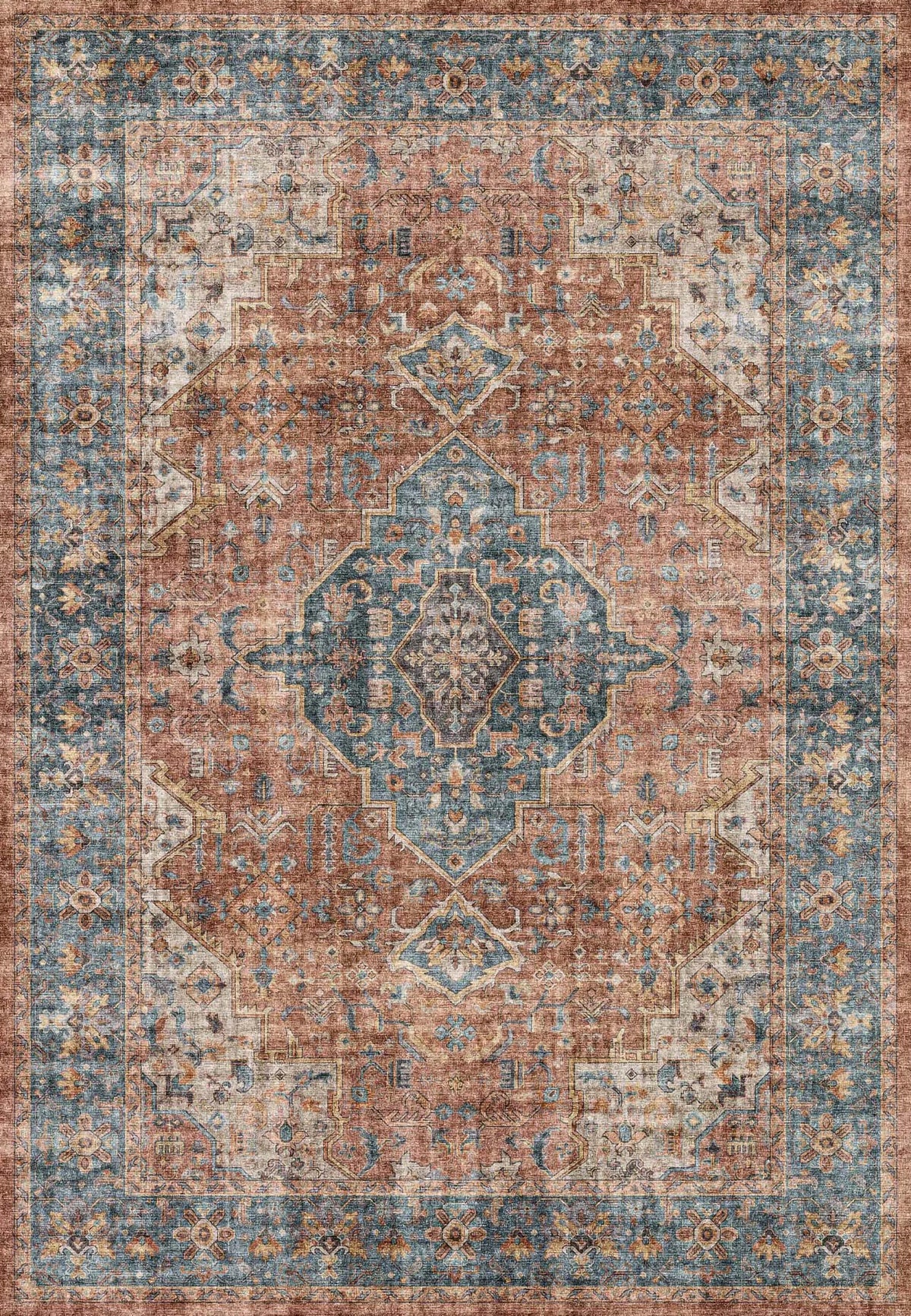 Elise 6305-351 Red/Blue Rug