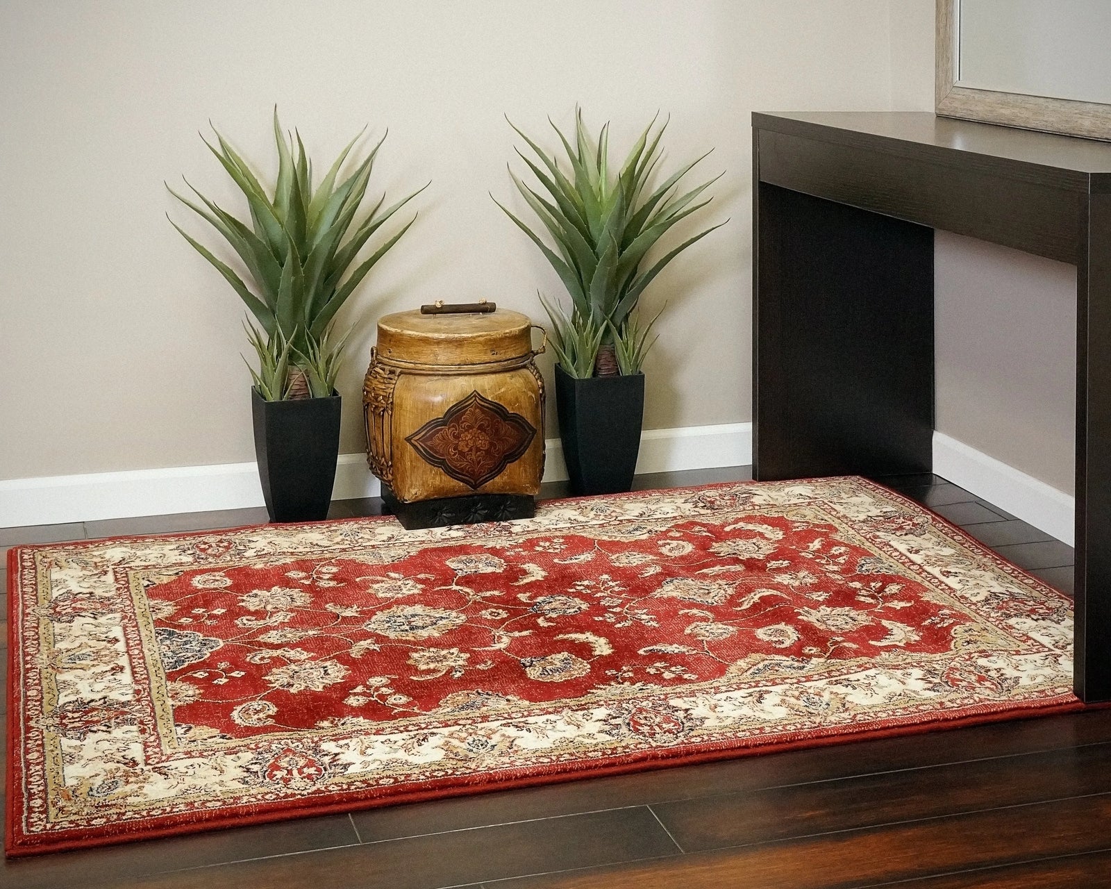 Ancient Garden 57158-1464 Red/Ivory Rug