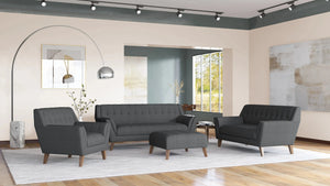 Binetti Square Ottoman Charcoal Pebble